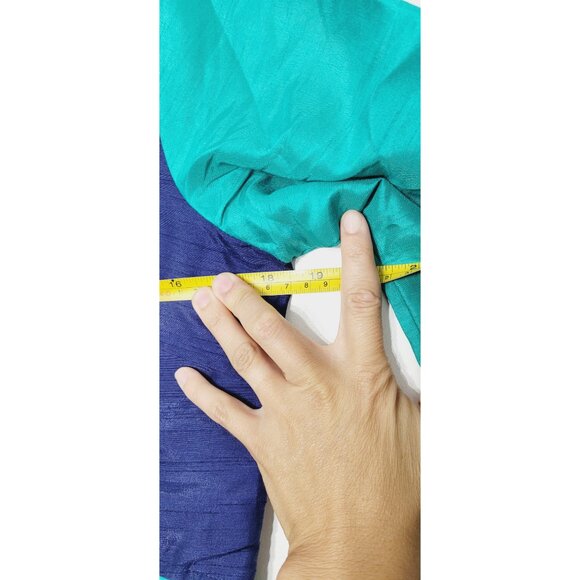 Aurelia Kurta NEW Teal Blue Gold Detailed Front Half Sleeve Tunic Open Side - Picture 11 of 12